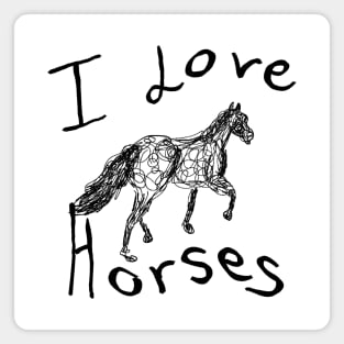 I Love Horses light Magnet